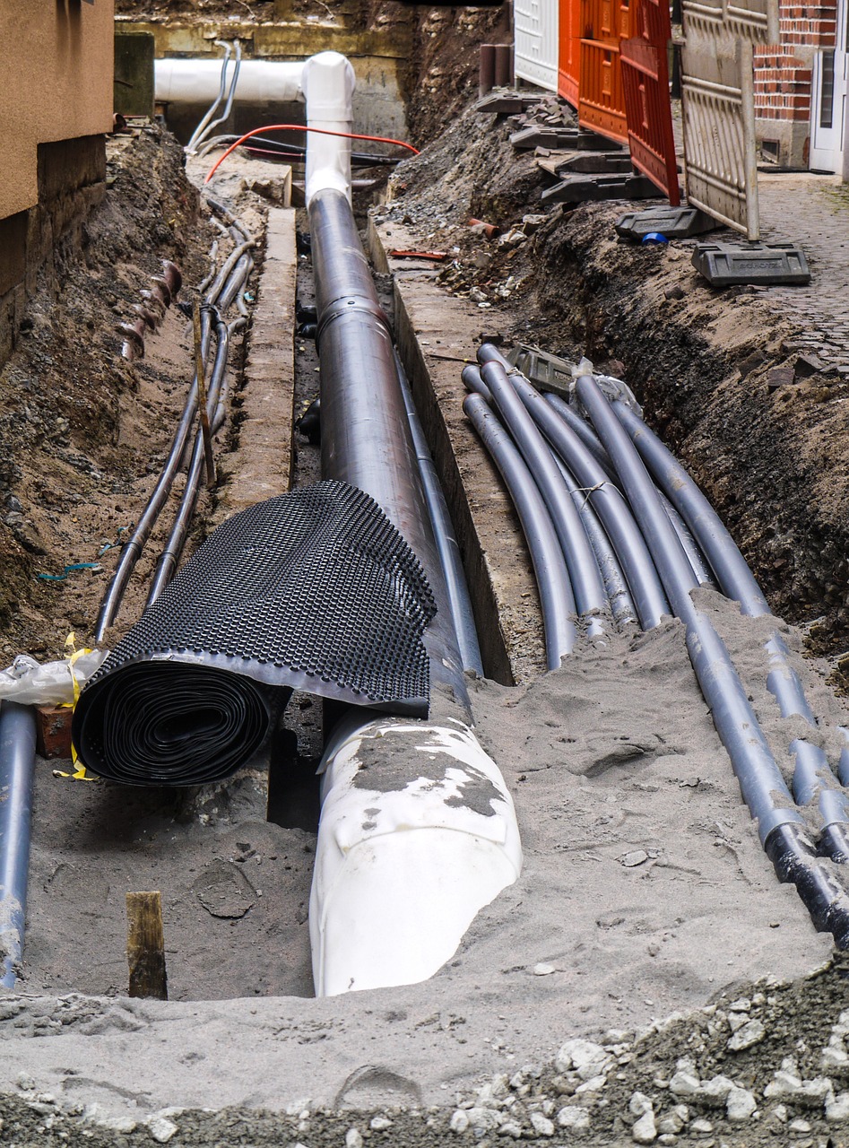 construction site, tube, earthworks